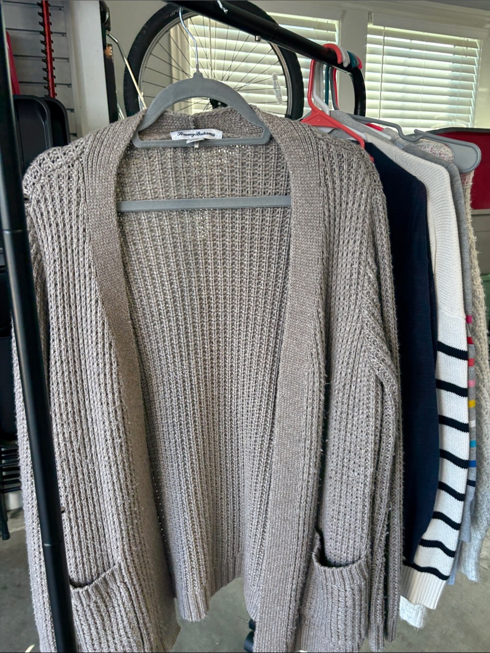 Tommy Bahama Women’s Sz L Open-Front Ribbed Cardigan Sweater